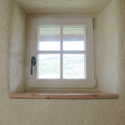 Embrasure de fenêtre d'un enduit chanvre