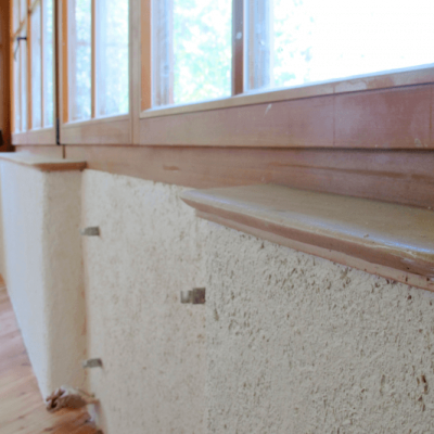 Enduit chanvre sous tablettes et fenetres