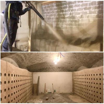 Beton terre projete