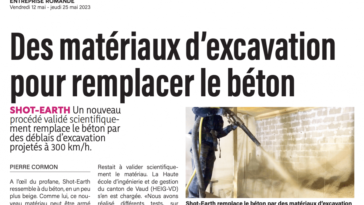 Des matériaux d’excavation pour remplacer le béton