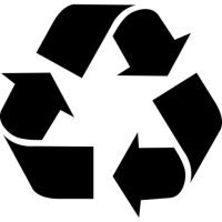 Triangular arrows sign for recycle