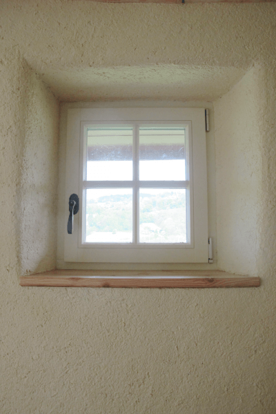 Embrasure de fenêtre d'un enduit chanvre